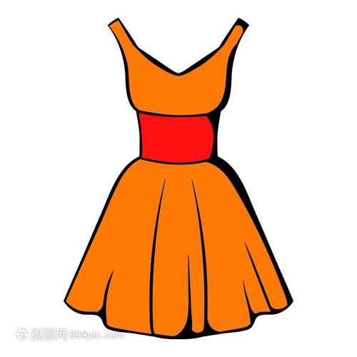 卡通風(fēng)格連衣裙矢量圖